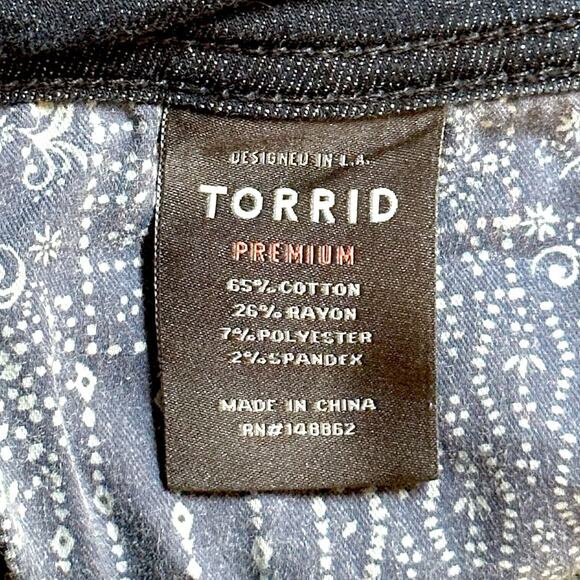 TORRID Luxe Skinny Premium Jeans Denim High Rise Dark Wash 20R Stretch - Picture 9 of 10